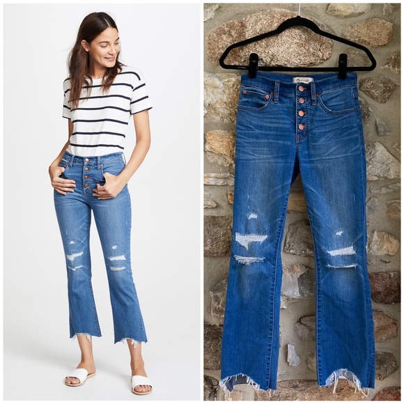 Madewell Denim - Madewell Cali Demi-Boot Jeans in Bronson Wash: Button-Front Edition women’s 24
